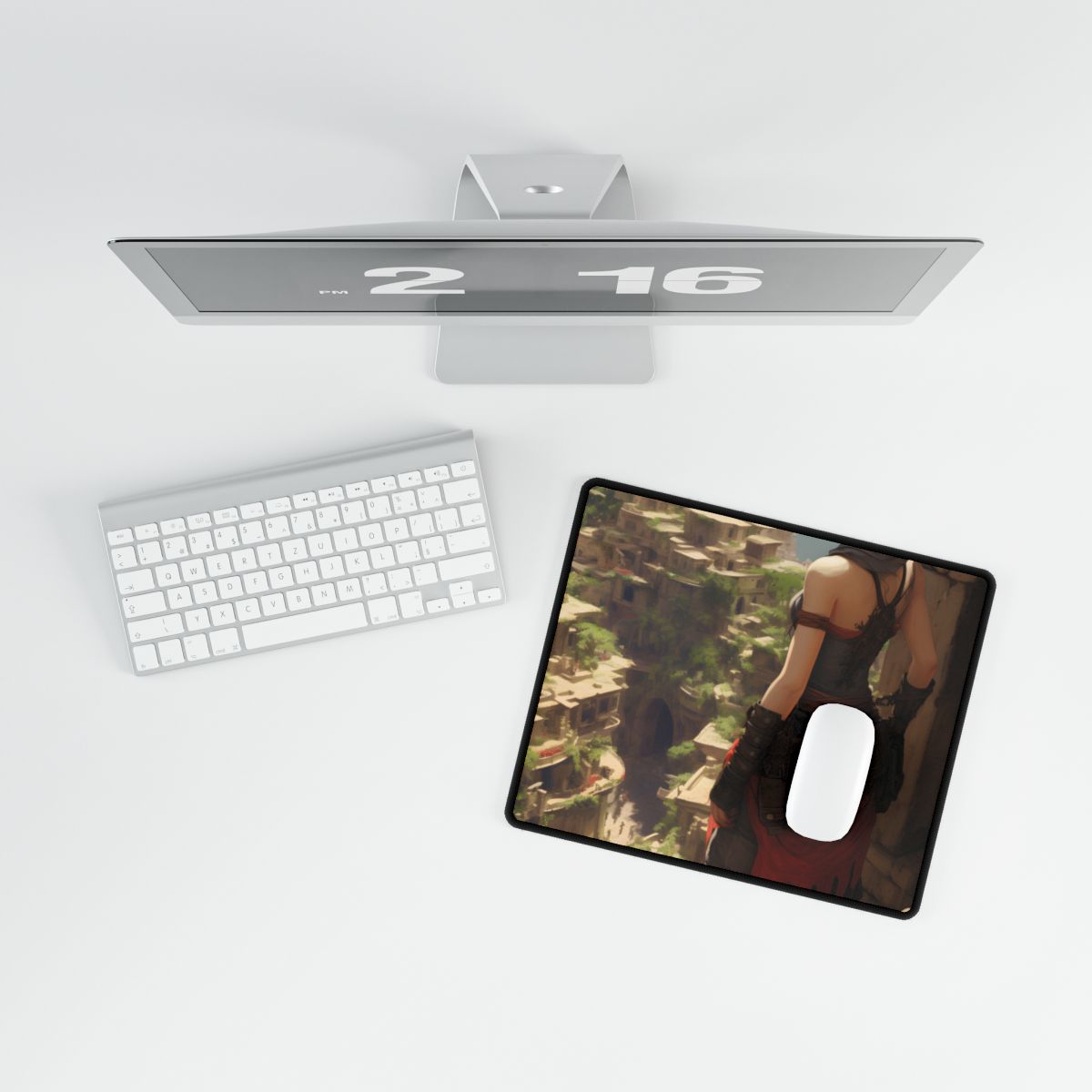Vibrant Cityscape from Above: Dynamic Bird's Eye View - Desk Mat