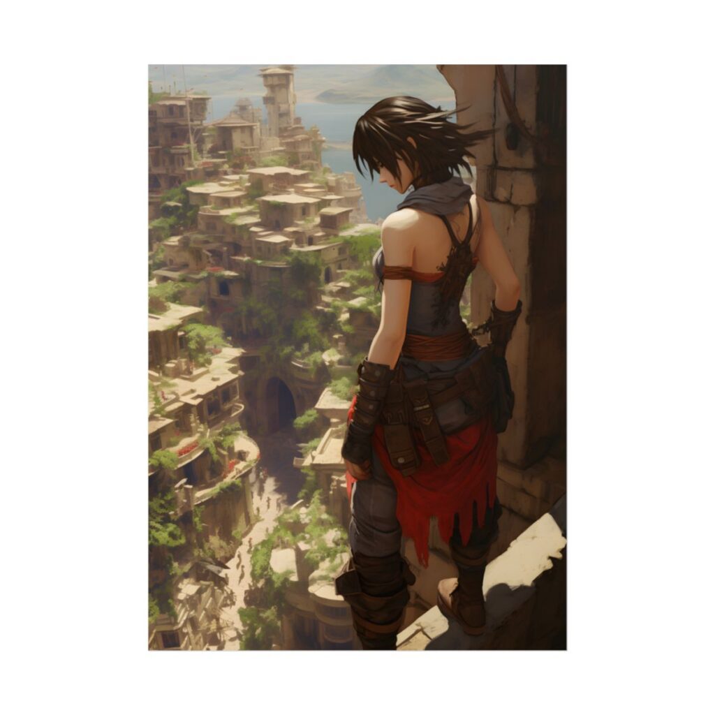 Vibrant Cityscape from Above: Dynamic Bird's Eye View - Poster