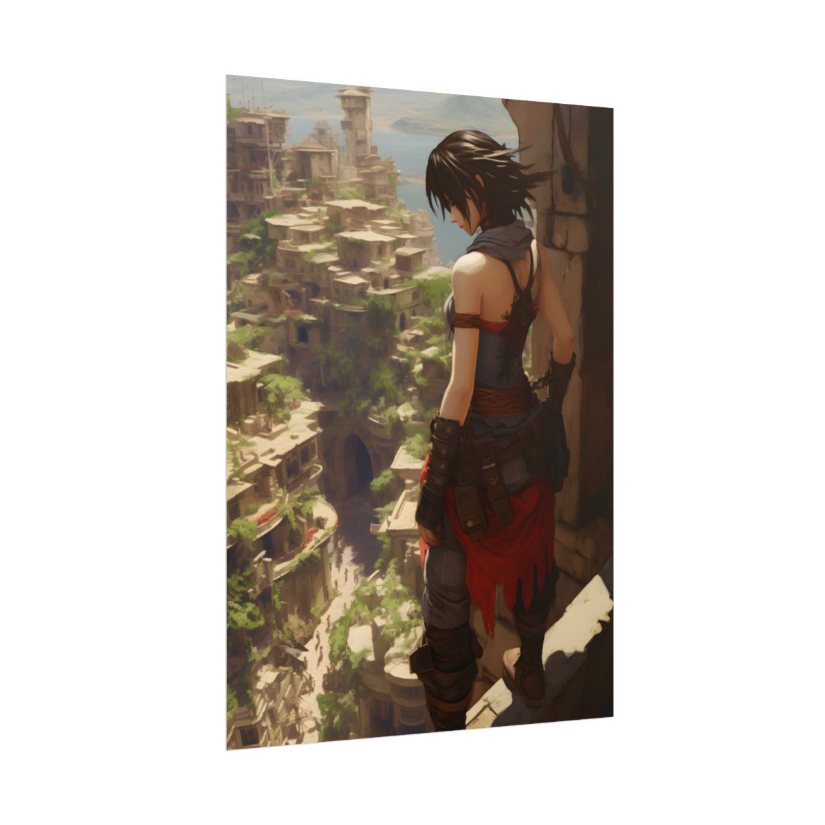 Vibrant Cityscape from Above: Dynamic Bird's Eye View - Poster