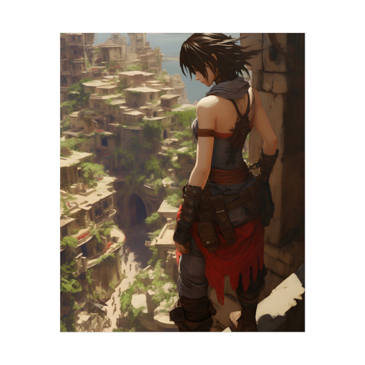 Vibrant Cityscape from Above: Dynamic Bird's Eye View - Poster
