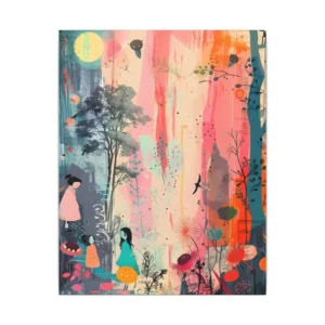 Children in a Colorful Forest Canvas Print