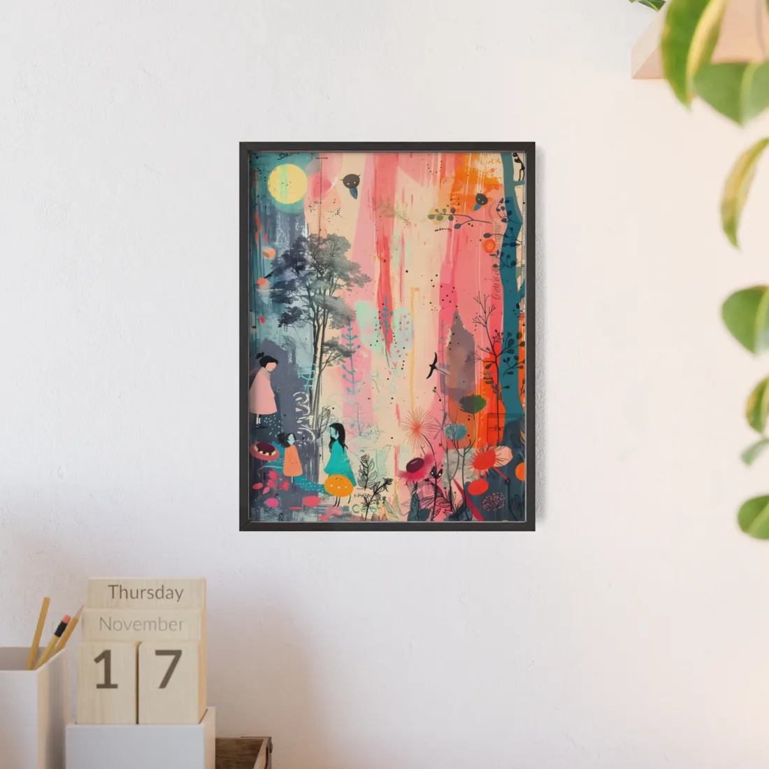 Vibrant Colorful Collage: Modern Abstract Art - Framed Poster