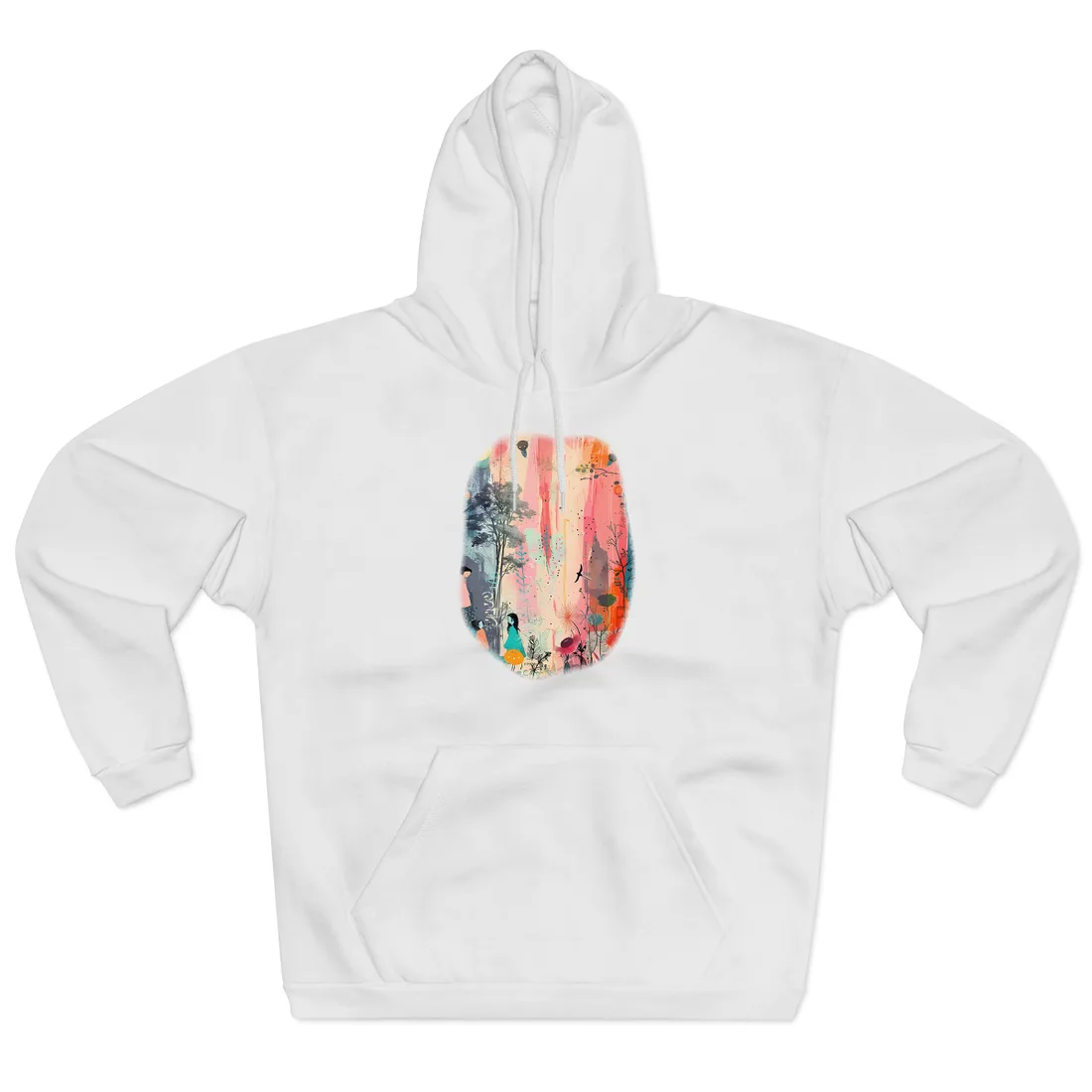 Vibrant Colorful Collage: Modern Abstract Art - Hoodie (White)