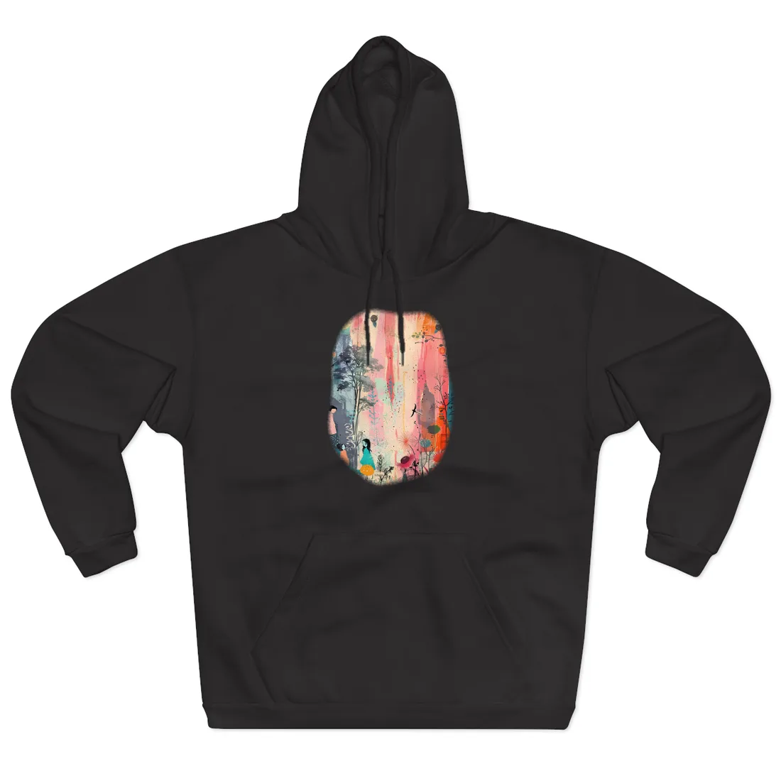 Vibrant Colorful Collage: Modern Abstract Art - Hoodie (Black)