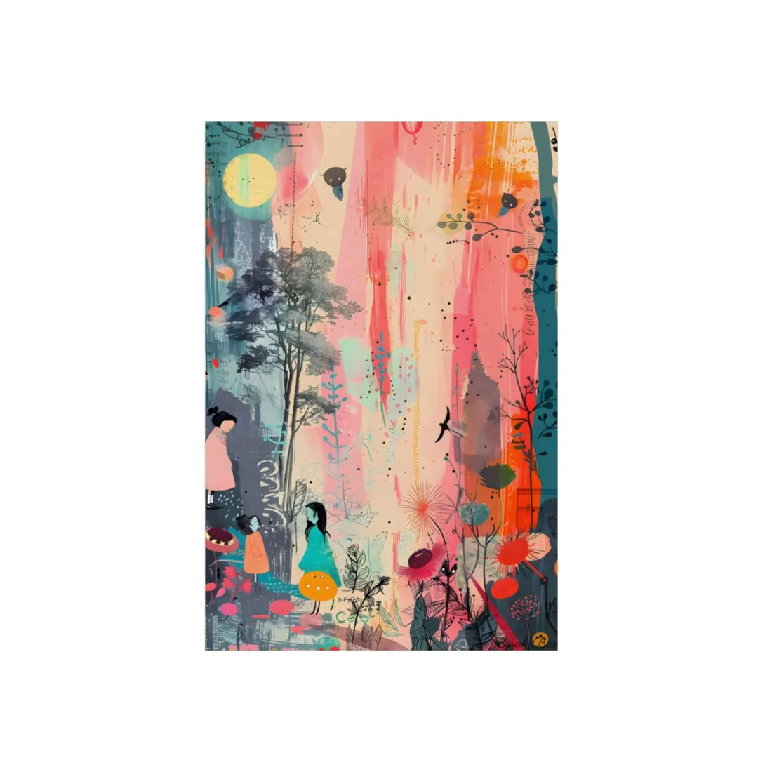Vibrant Colorful Collage: Modern Abstract Art - Metal Poster