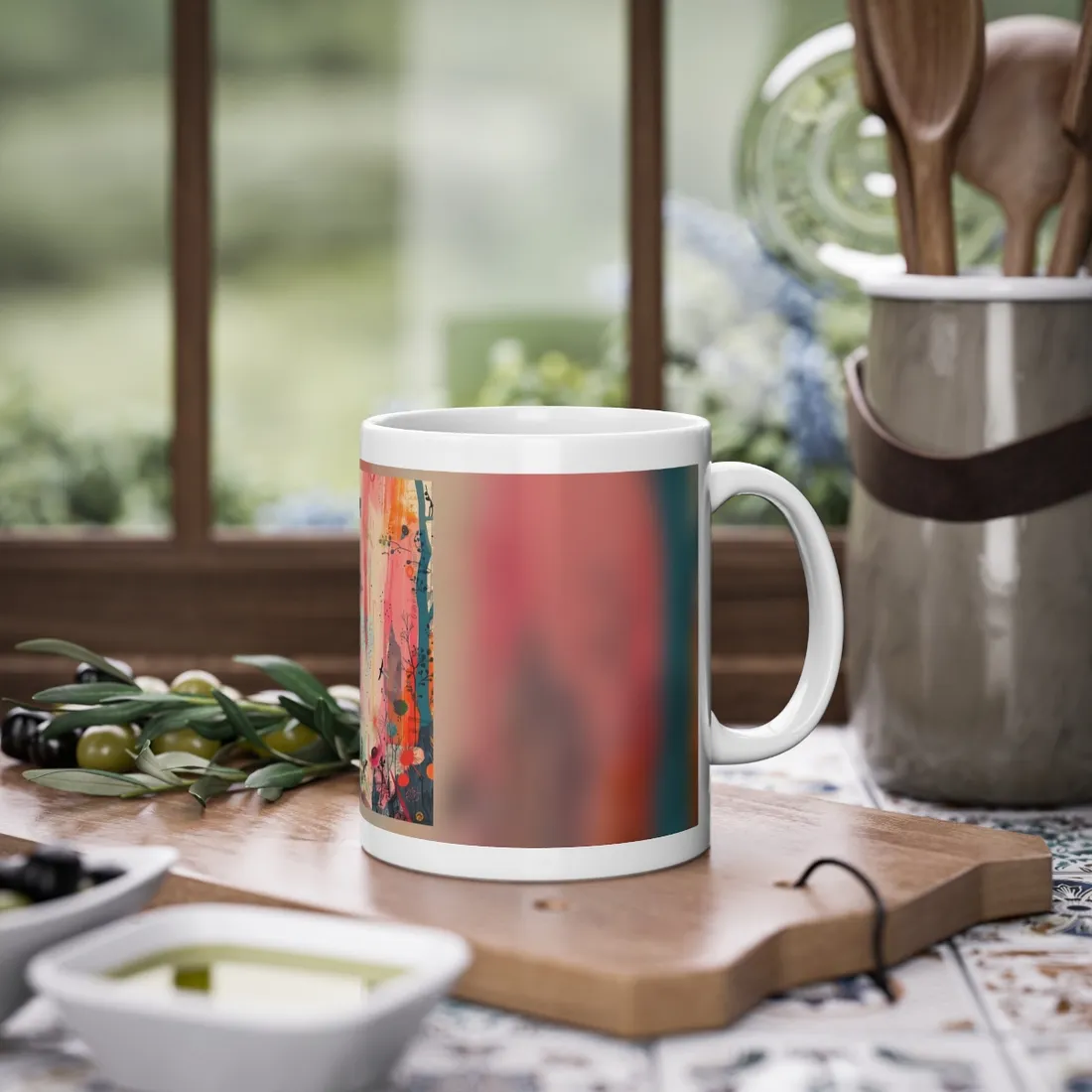 Vibrant Colorful Collage: Modern Abstract Art - Mug