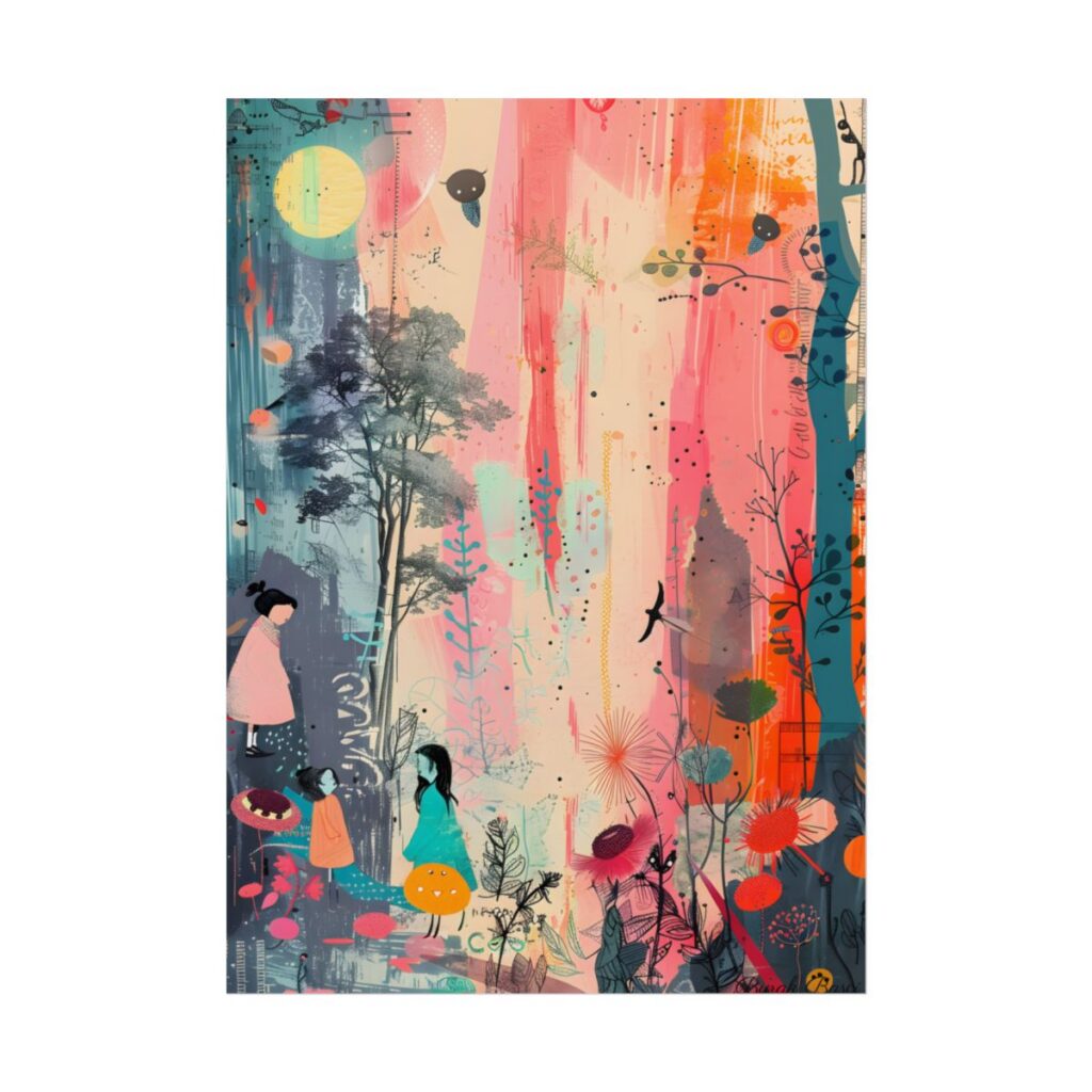 Vibrant Colorful Collage: Modern Abstract Art - Poster