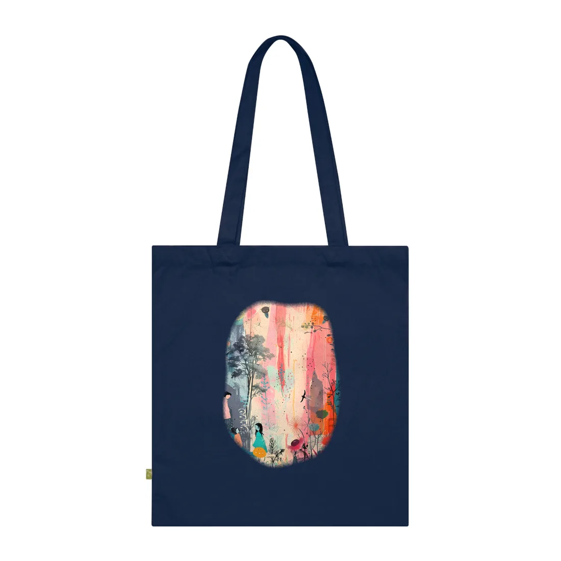 Vibrant Colorful Collage: Modern Abstract Art - Tote Bag (French Navy)