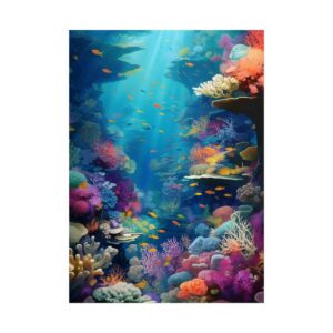 Coral Reef Fish School Poster