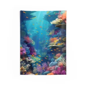 Coral Reef Fish School Wall Tapestry