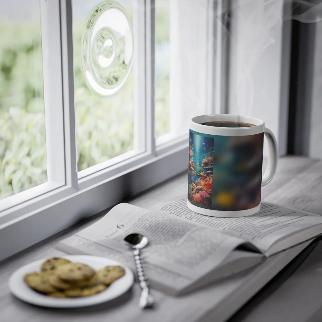 Vibrant Coral Reef Sanctuary: Marine Life Art - Mug