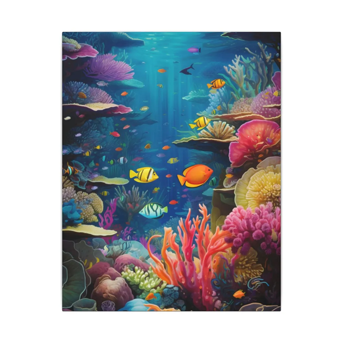 Vibrant Coral Reef Sanctuary: Marine Life - Canvas