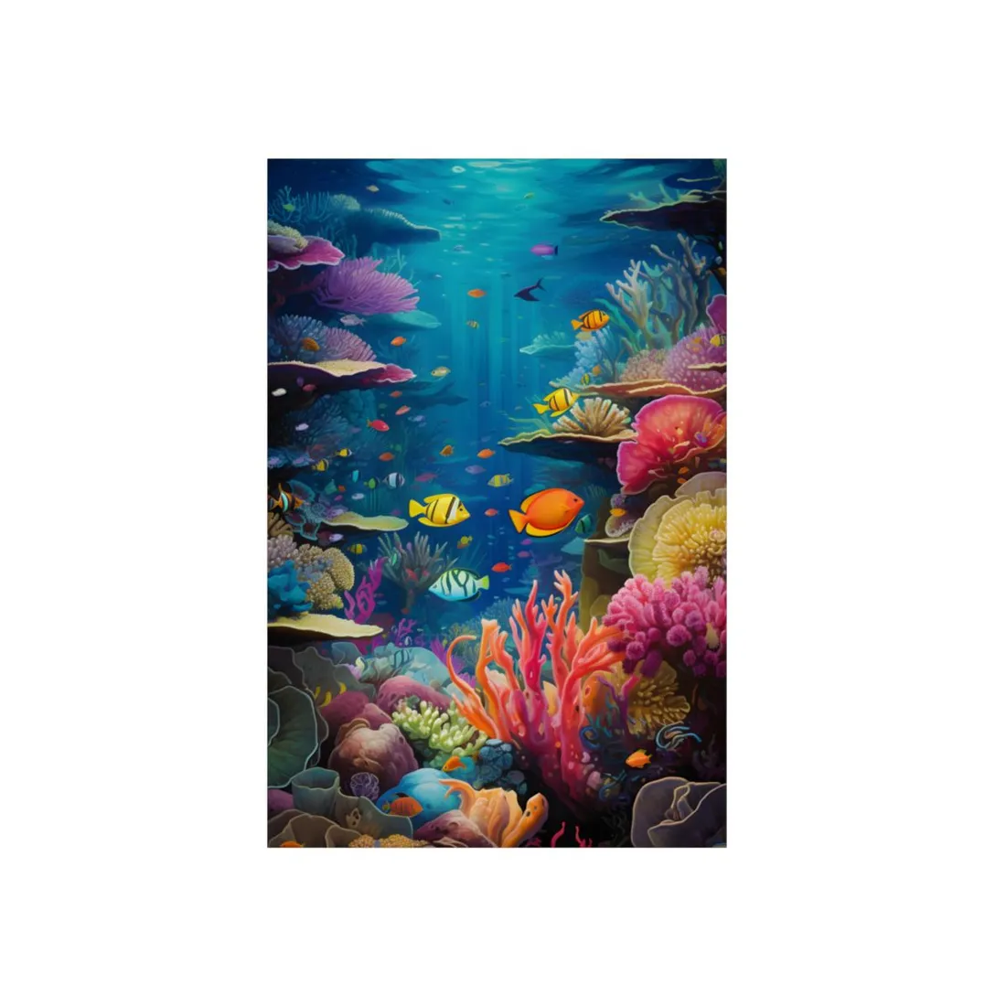Vibrant Coral Reef Sanctuary: Marine Life - Metal Poster