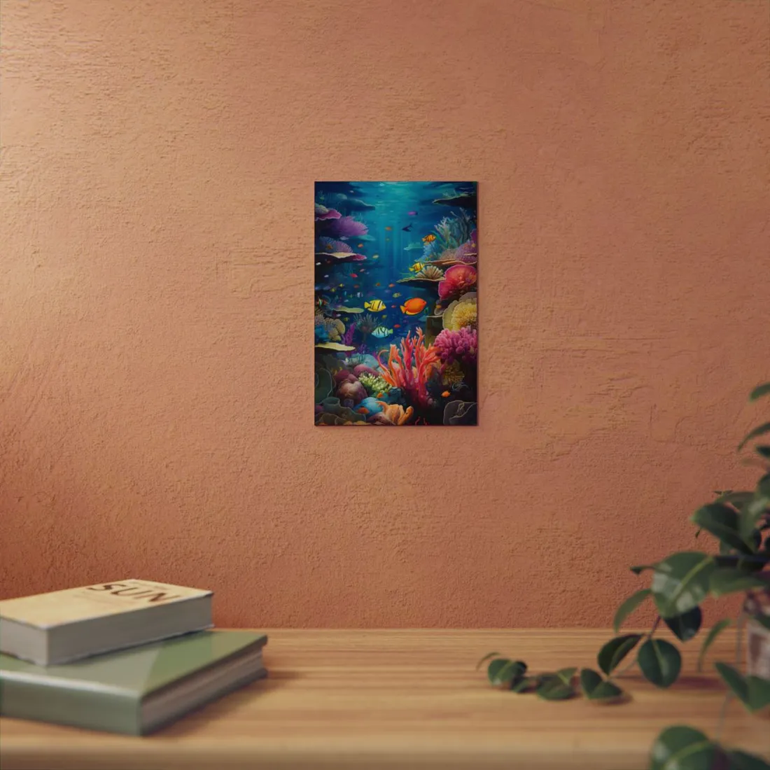 Vibrant Coral Reef Sanctuary: Marine Life - Metal Poster