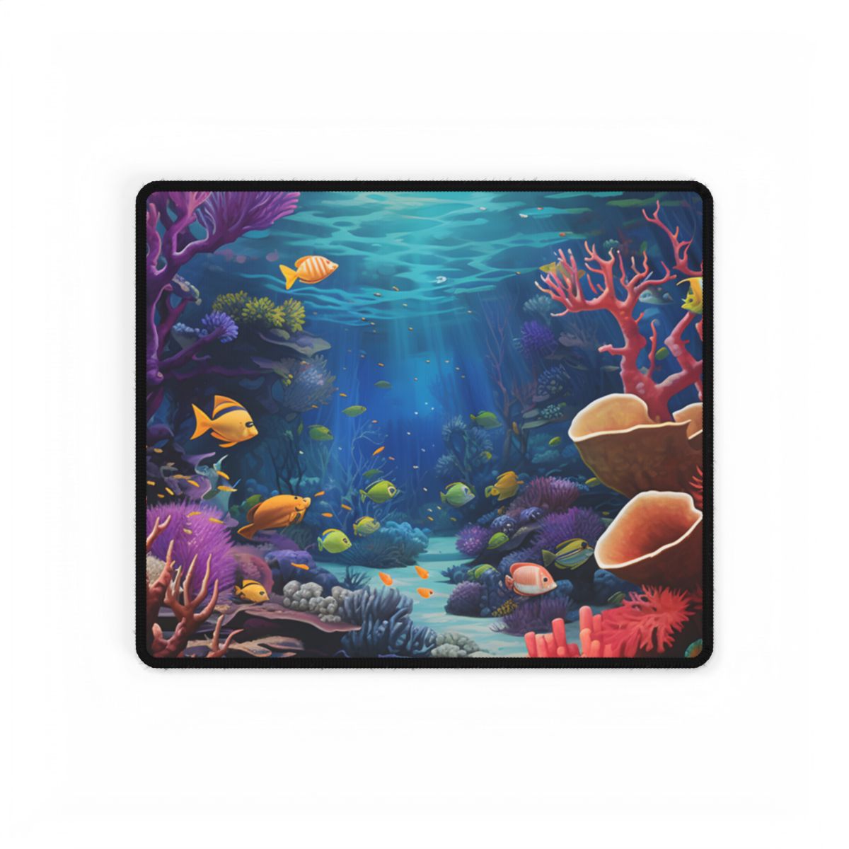 Vibrant Coral Reef Sanctuary: Teeming Ocean Life - Desk Mat
