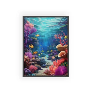Coral Reef Underwater Scene Framed Poster