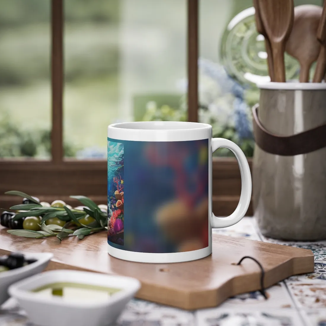 Vibrant Coral Reef Sanctuary: Teeming Ocean Life - Mug