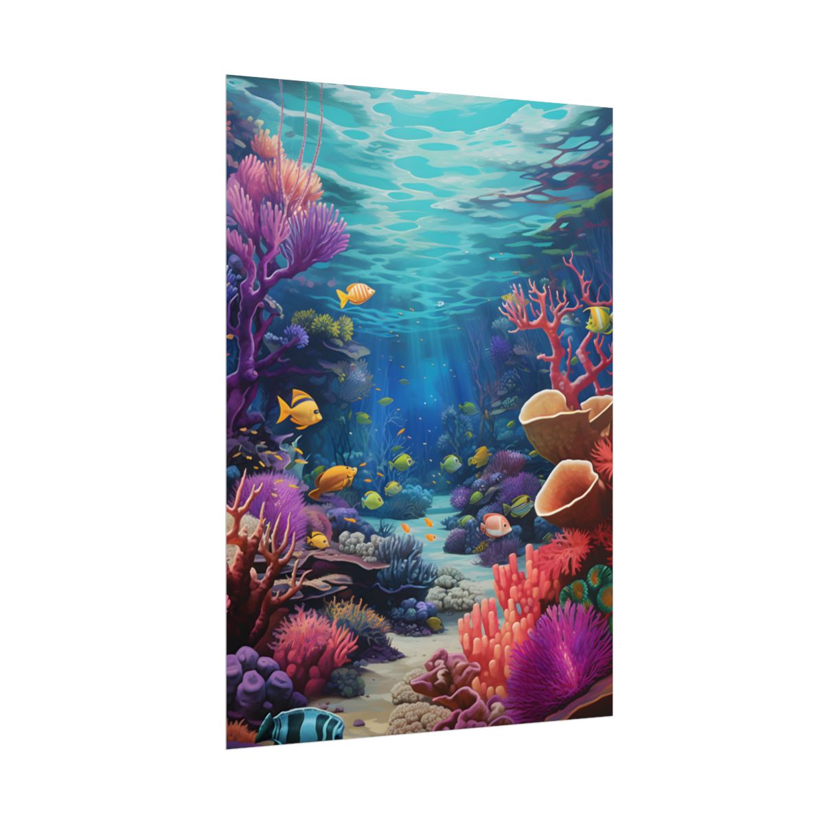 Vibrant Coral Reef Sanctuary: Teeming Ocean Life - Poster