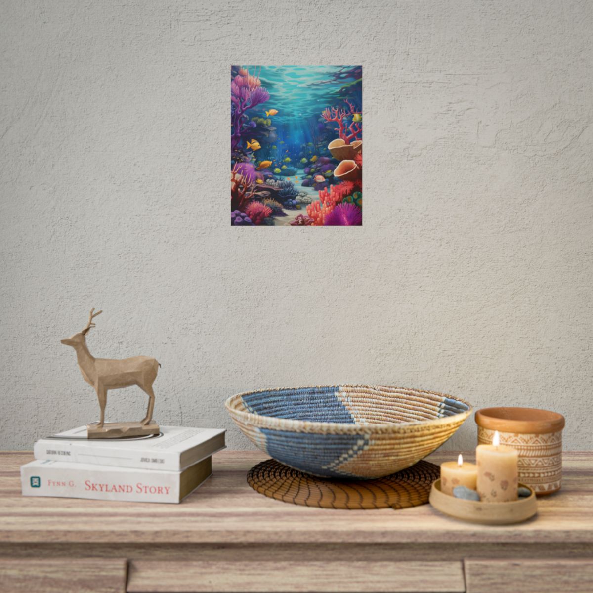 Vibrant Coral Reef Sanctuary: Teeming Ocean Life - Poster