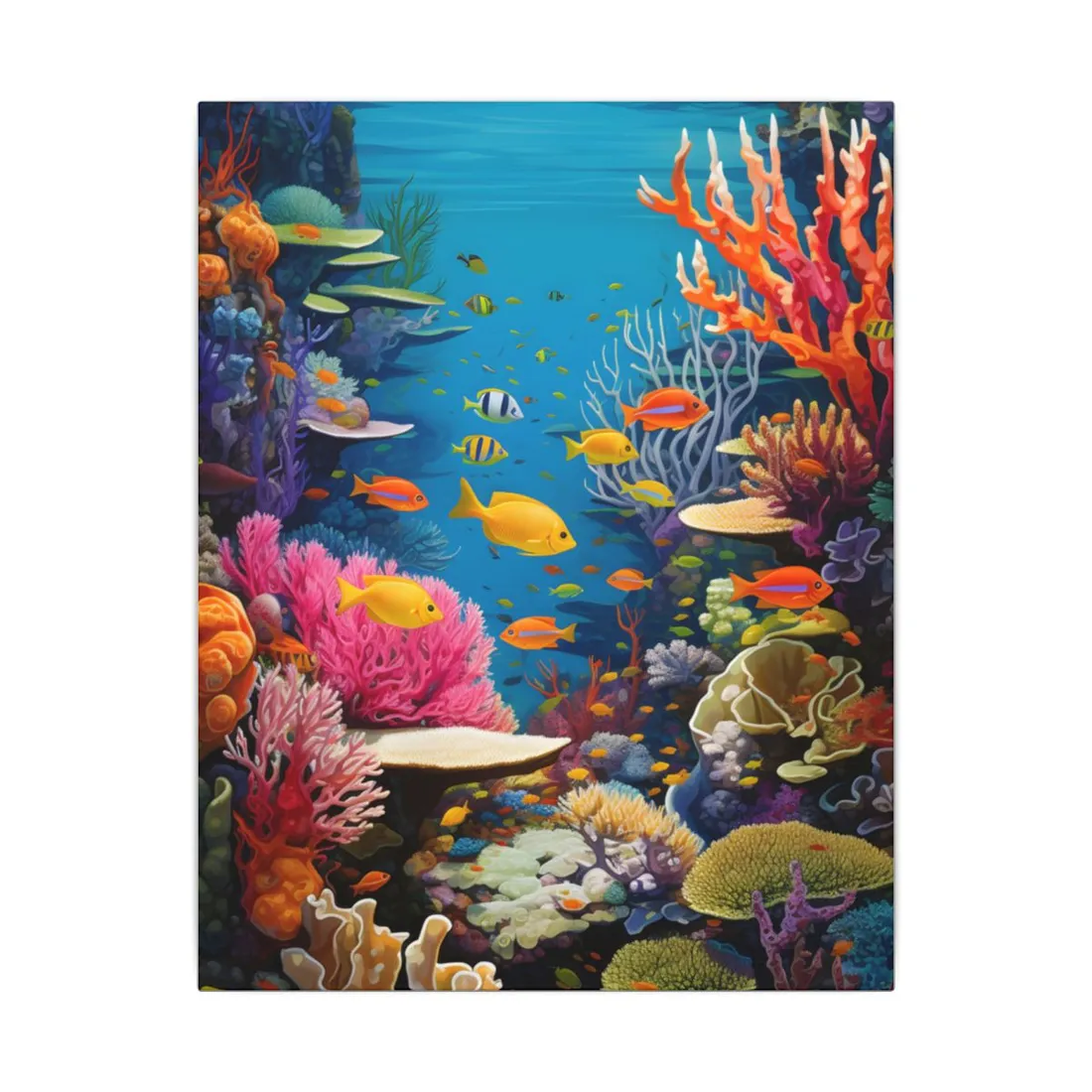 Vibrant Coral Reef Sanctuary: Teeming with Life - Canvas