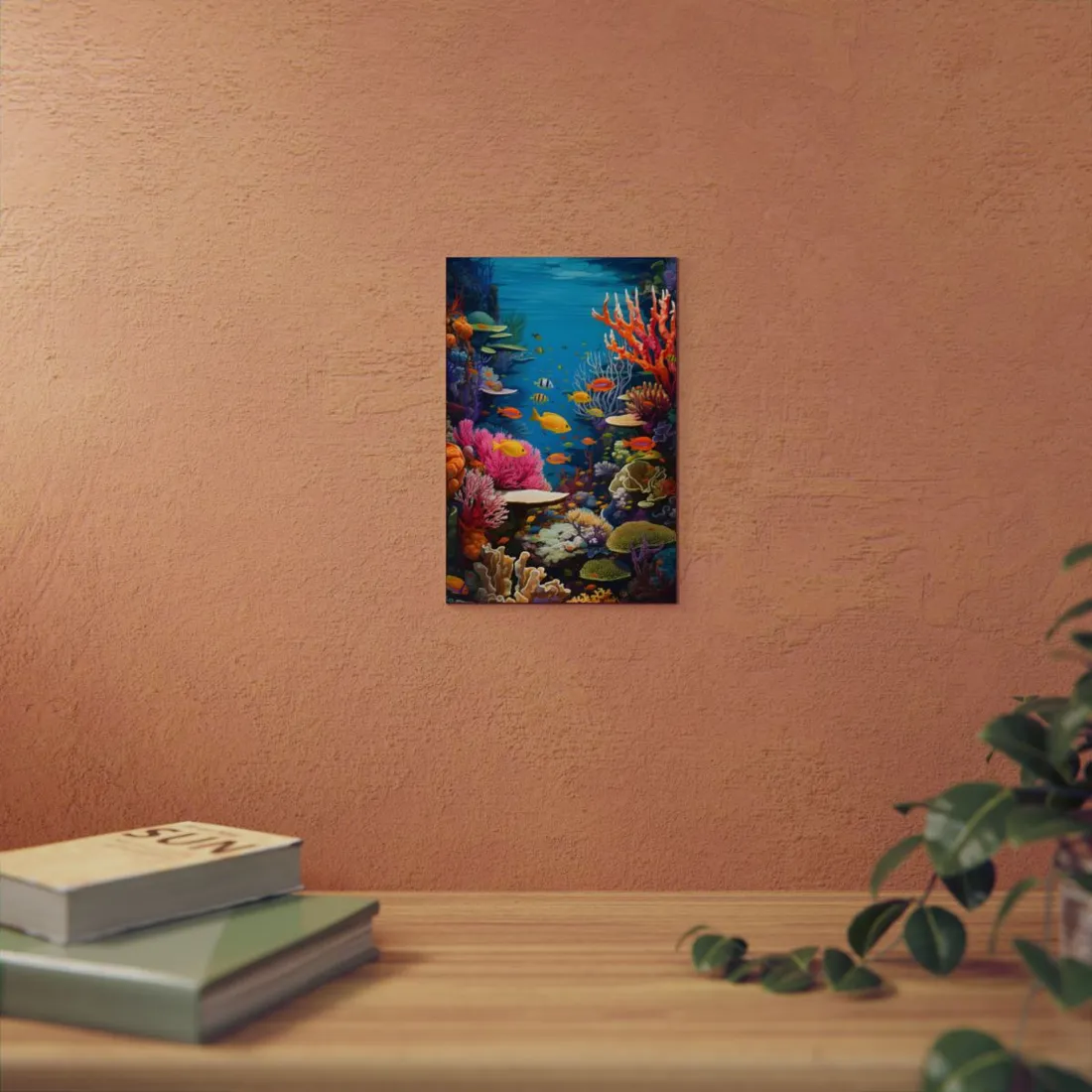 Vibrant Coral Reef Sanctuary: Teeming with Life - Metal Poster