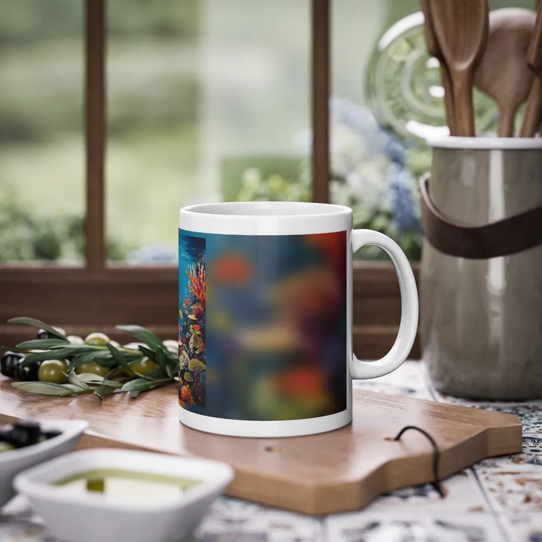 Vibrant Coral Reef Sanctuary: Teeming with Life - Mug