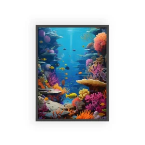 Coral Reef with Tropical Fish Framed Poster