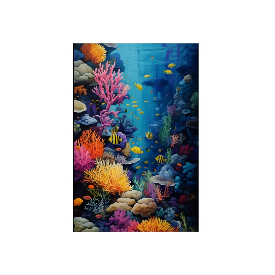 Vibrant Coral Reef Sanctuary: Underwater - Metal Poster