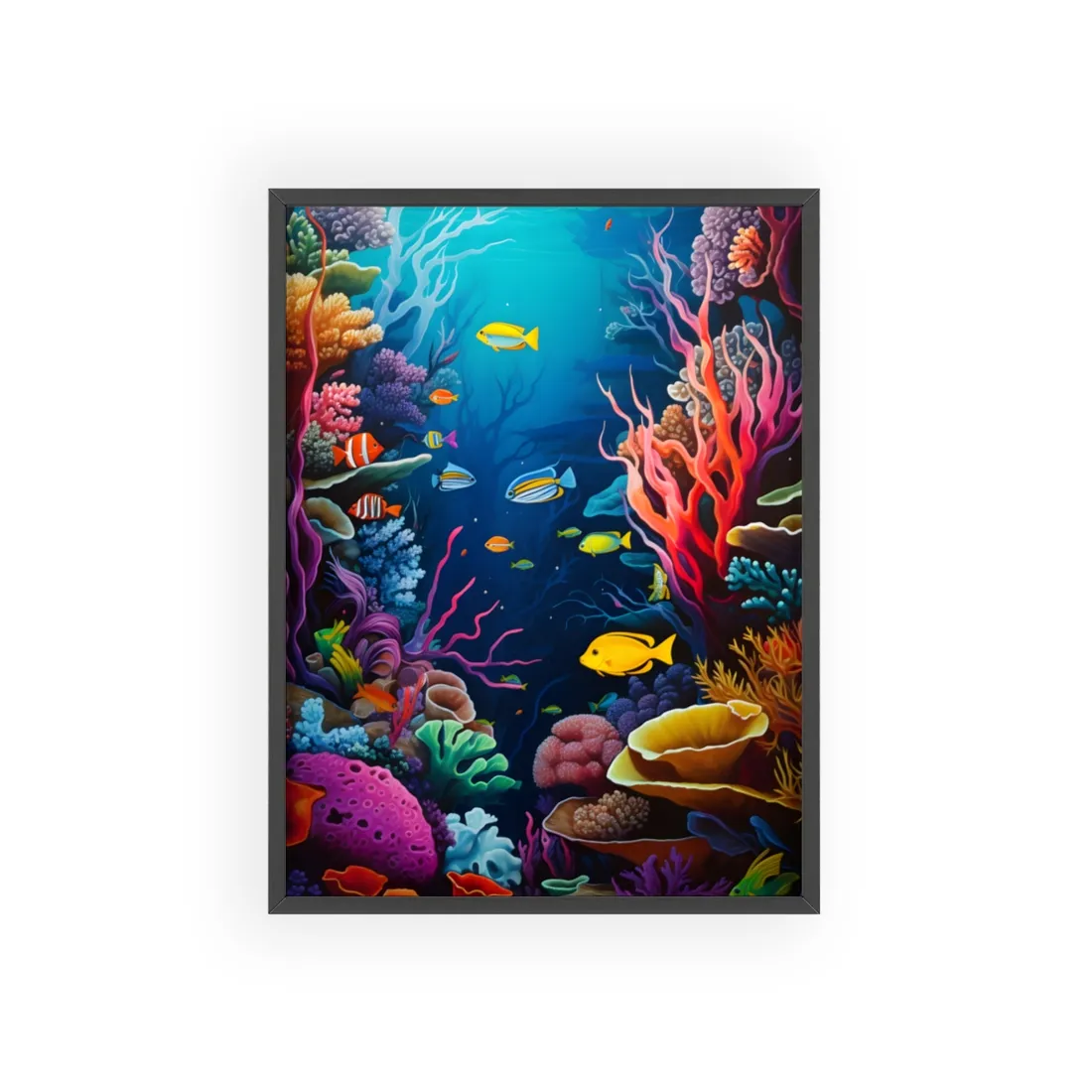Vibrant Coral Reef: Underwater Paradise - Framed Poster