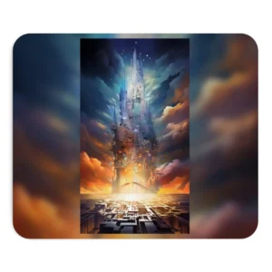 Glowing Spire over City Mouse Pad