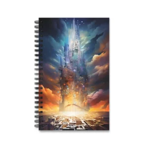 Glowing Spire over City Spiral Notebook