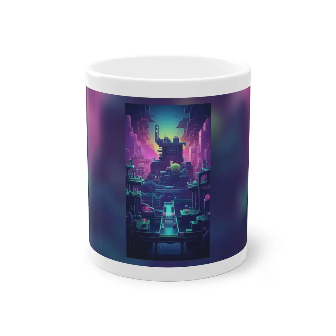 Vibrant Cyber-Pets: Gamified Pixelated Digital Art - Mug