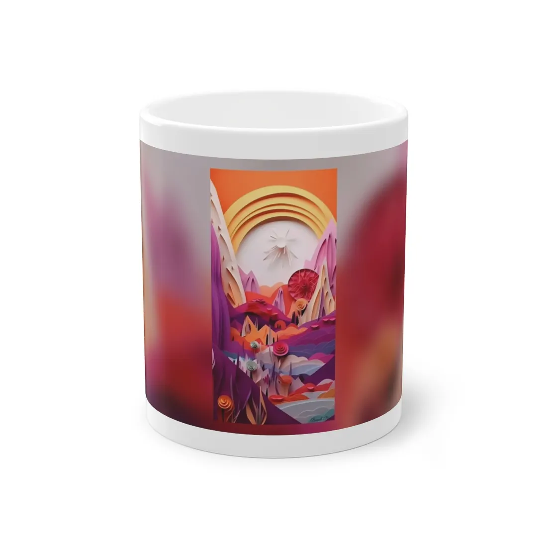 Vibrant Desert Oasis: Portrait Landscape Art Print - Mug