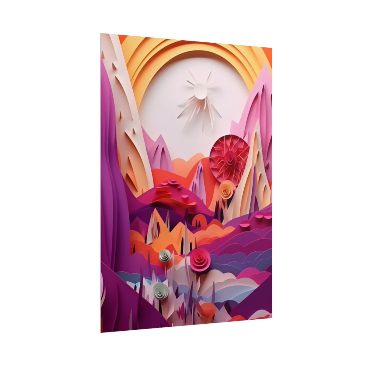 Vibrant Desert Oasis: Portrait Landscape Art Print - Poster