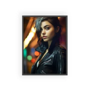 Woman with Silver Streaked Hair Framed Poster