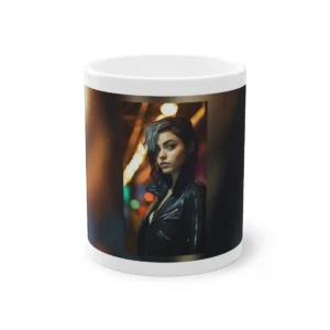 Woman with Silver Streaked Hair Mug