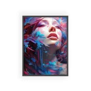 Woman with Paint Splashes Framed Poster