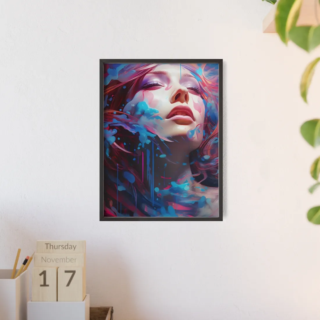 Vibrant Digital Explosion: Abstract - Framed Poster