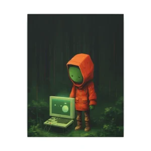 Hooded Figure in Forest Canvas Print