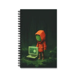 Hooded Figure in Forest Spiral Notebook