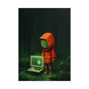 Hooded Figure in Forest Poster