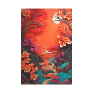 Paper Cut Forest Landscape Canvas Print