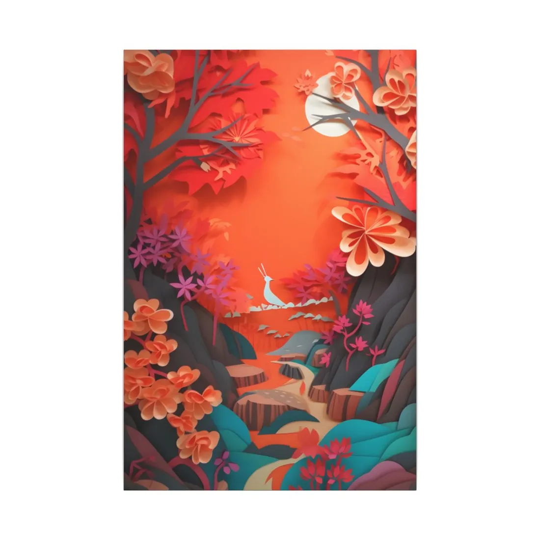 Vibrant European Landscape: Colorful Paper Quilling Art - Canvas