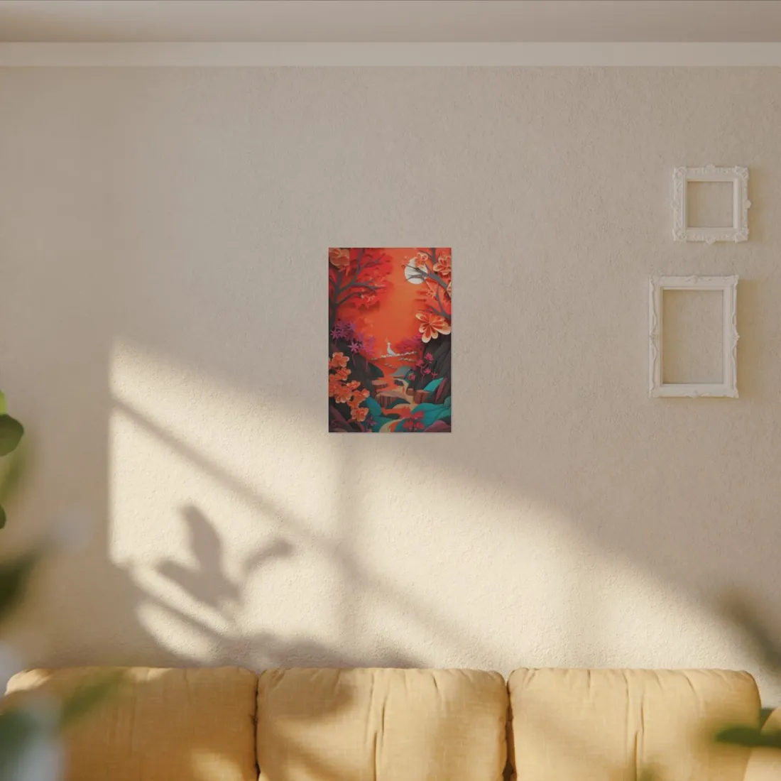 Vibrant European Landscape: Colorful Paper Quilling Art - Canvas