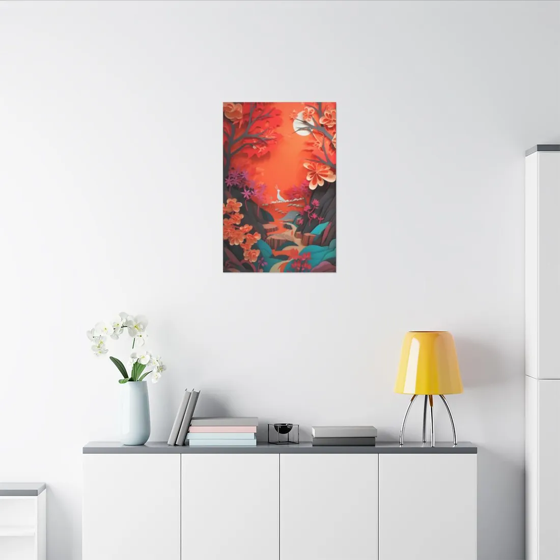 Vibrant European Landscape: Colorful Paper Quilling Art - Canvas