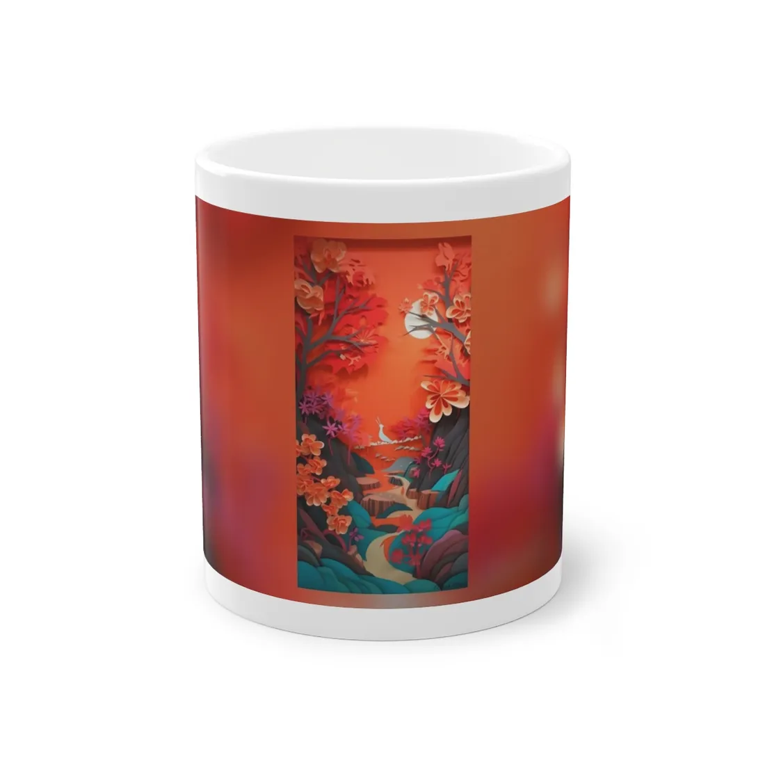 Vibrant European Landscape: Colorful Paper Quilling Art - Mug