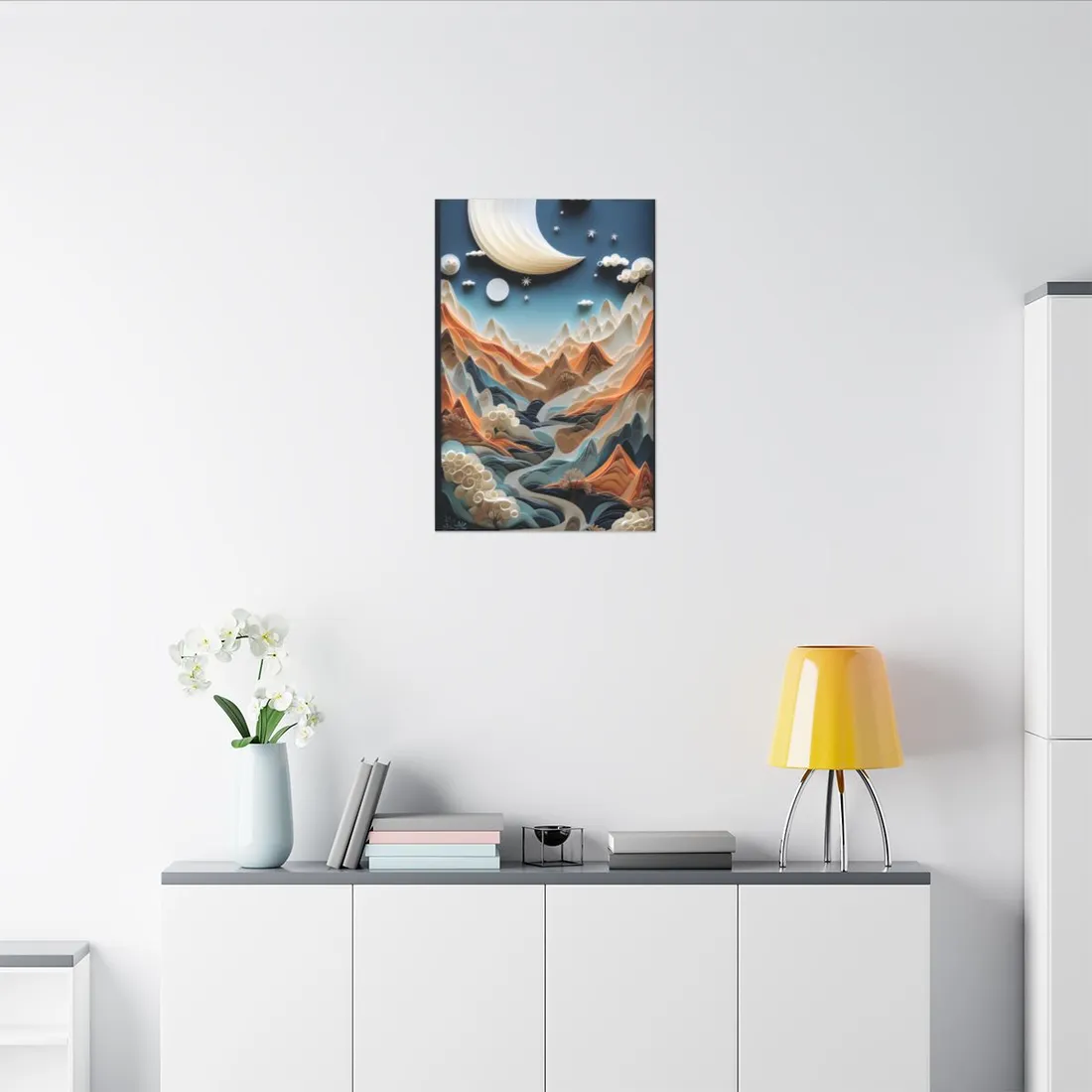 Vibrant European Quilled Landscape: Intricate Paper Art - Canvas