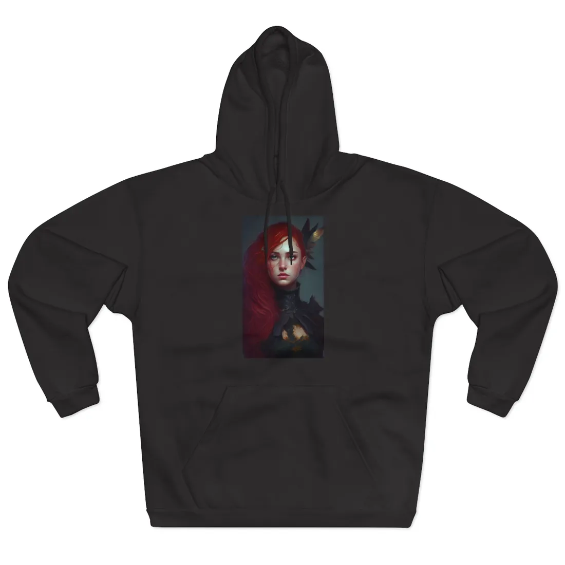 Vibrant Female Portrait: Red Hair Beauty in Neutral Dress - Hoodie