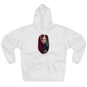 Red-Haired Woman with Feathers Hoodie