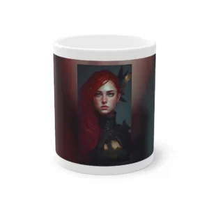 Red-Haired Woman with Feathers Mug